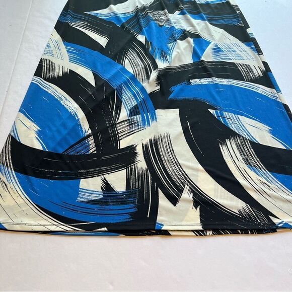 London Style Collection Women's Long Sleeveless Dress Black/Blue/Wht Size XS - Picture 9 of 14